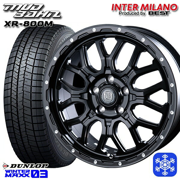 215/60R17 96Q アルファード ヴェルファイア 2023〜2024年製 ダンロップ ウィンターマックス WM03 インターミラノ マッドバーン XR-800M MBK/PP 17インチ 7.0J 5H114.3 スタッドレスタイヤホイール4本セット