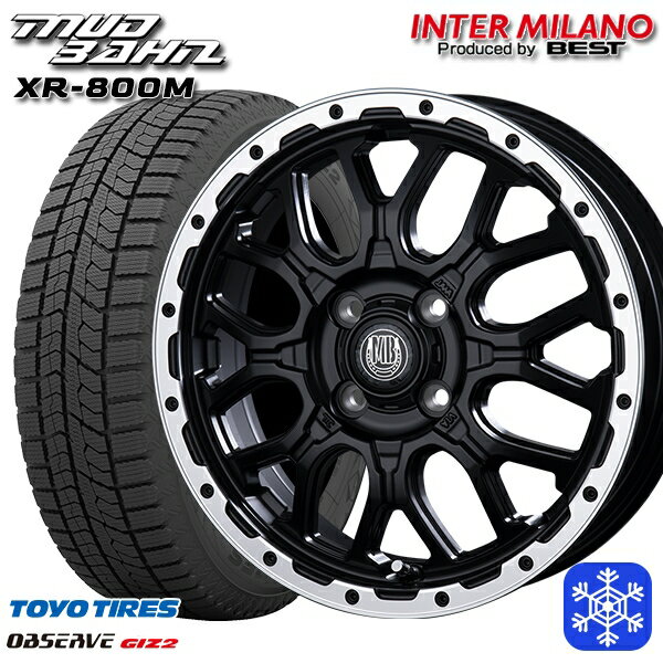 165/60R15 ハスラー ソリオ 2025年製 トーヨー オブザーブ ギズ2 インターミラノ マッドバーン XR-800M MBK/RP 15インチ 4.5J 4H100 新品 スタッドレス1台分4本セット