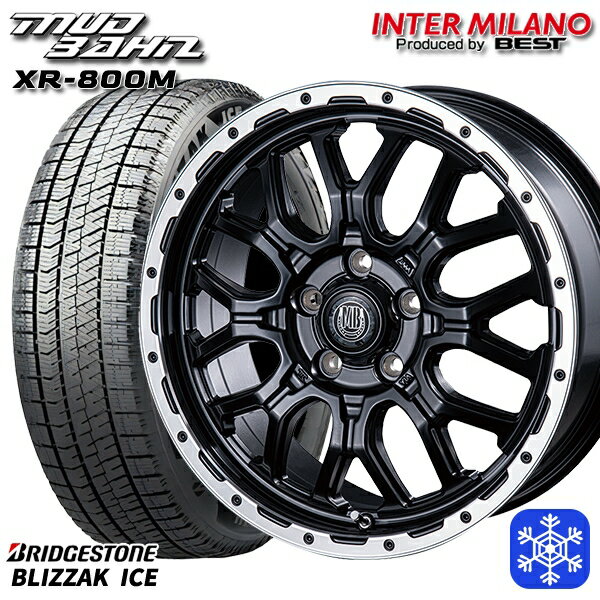 225/50R17 アテンザスポーツ エスティマ 2021〜2022年製 ブリヂストン ブリザックアイス インターミラノ マッドバーン XR-800M MBK/RP 17インチ 7.0J 5H114.3 スタッドレスタイヤホイール4本セット