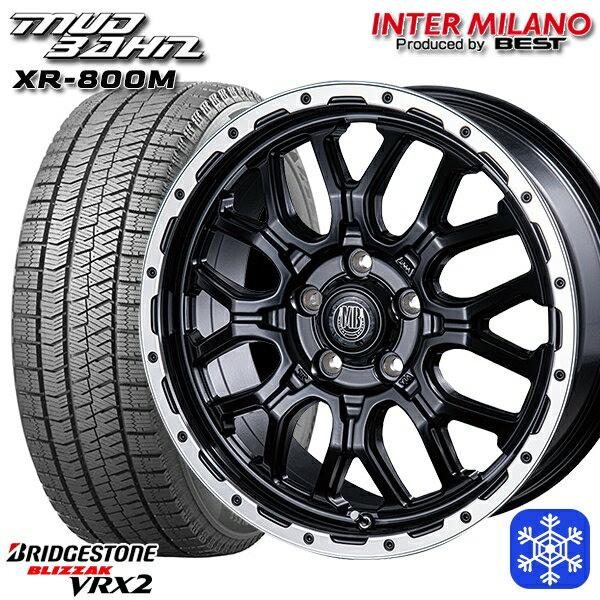 215/50R17 マツダ3 セレナ 2023〜2024年製 ブリヂストン ブリザック VRX2 インターミラノ マッドバーン XR-800M MBK/RP 17インチ 7.0J 5H114.3 スタッドレスタイヤホイール4本セット