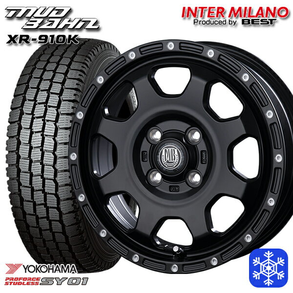 145/80R12 80/78N 2024〜2025年製 ヨコハマ SY01 インターミラノ マッドバーン XR-910K MBK/PP 12インチ 4.0J 4H100 新品 スタッドレス1台分4本セット