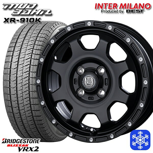 165/55R15 N-BOX タント 2023〜2024年製 ブリヂストン ブリザック VRX2 インターミラノ マッドバーン XR-910K MBK/PP 15インチ 4.5J 4H100 新品 スタッドレス1台分4本セット