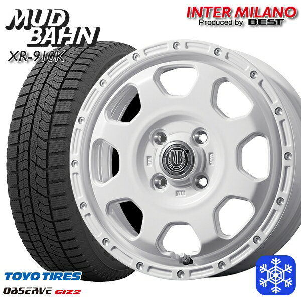 165/65R15 タフト ソリオ デリカD2 2024〜2025年製 トーヨー オブザーブ ギズ2 インターミラノ マッドバーン XR-910K PWH/PP 15インチ 4.5J 4H100+45 新品 スタッドレス1台分4本セット