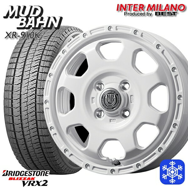 165/60R15 ハスラー ソリオ 2020〜2021年製 ブリヂストン ブリザック VRX2 インターミラノ マッドバーン XR-910K PWH/PP 15インチ 4.5J 4H100+45 新品 スタッドレス1台分4本セット