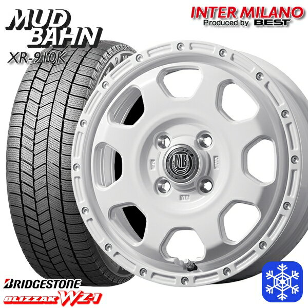 165/60R15 ハスラー ソリオ 2025年製 ブリヂストン ブリザック WZ1 インターミラノ マッドバーン XR-910K PWH/PP 15インチ 4.5J 4H100+45 新品 スタッドレス1台分4本セット