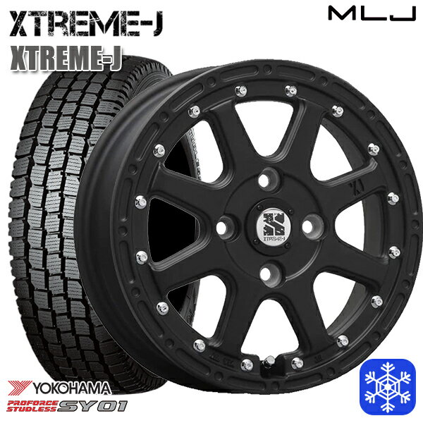 145/80R12 80/78N 2023〜2024年製 ヨコハマ SY01 MLJ エクストリームJ フラットブラック 12インチ 4.0J 4H100 新品 スタッドレス1台分4本セット