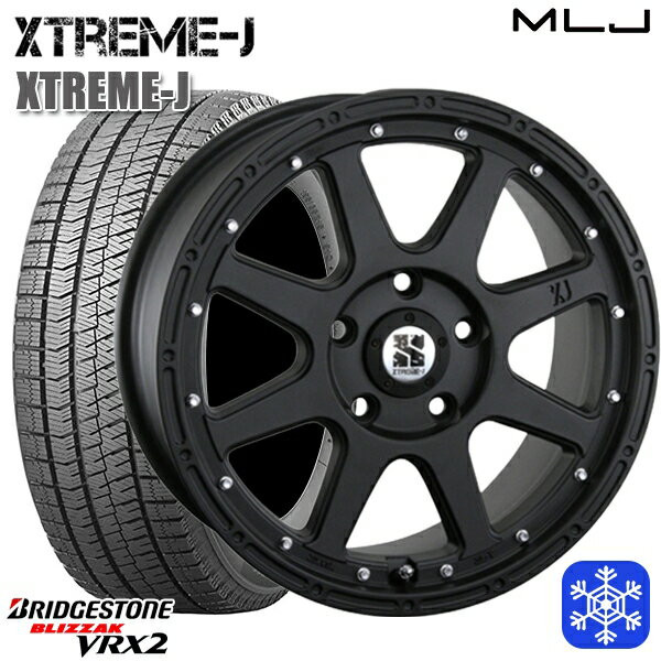 205/55R16 アクセラ リーフ 2023年製 ブリヂストン VRX2 MLJ エクストリームJ フラットブラック 16インチ 7.0J 5H114.3 スタッドレスタイヤホイール4本セット