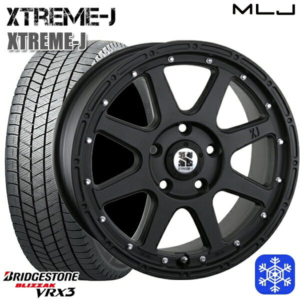 215/60R17 96Q アルファード ヴェルファイア 2023〜2024年製 ブリヂストン ブリザック VRX3 MLJ エクストリームJ フラットブラック 17インチ 7.5J 5H114.3 スタッドレスタイヤホイール4本セット