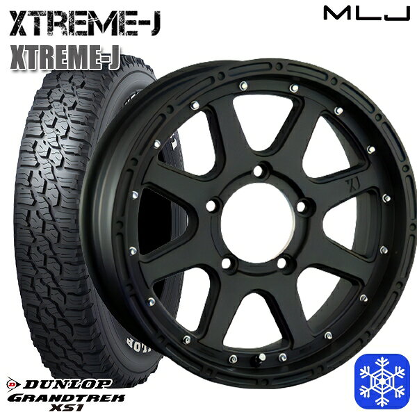 215/70R16 100/97N ジムニー 2024〜2025年製 ダンロップ グラントレック XS1 ホワイトレター MLJ エクストリームJ フラットブラック 16インチ 5.5J 5H139.7 新品 スタッドレス1台分4本セット