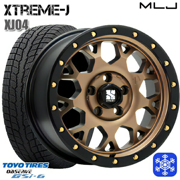 215/70R16 100Q デリカD5 2022〜2023年製 トーヨー オブザーブ GSi-6 MLJ エクストリームJ XJ04 マットブロンズ/ブラックリム 16インチ 7.0J 5H114.3 新品 スタッドレス1台分4本セット