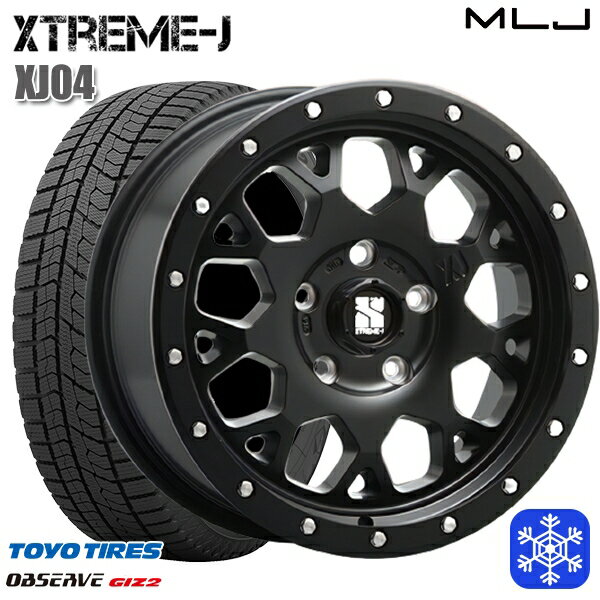 215/50R17 マツダ3 セレナ 2022〜2023年製 トーヨー オブザーブ ギズ2 MLJ エクストリームJ XJ04 サテンブラック 17インチ 7.0J 5H114.3 スタッドレスタイヤホイール4本セット