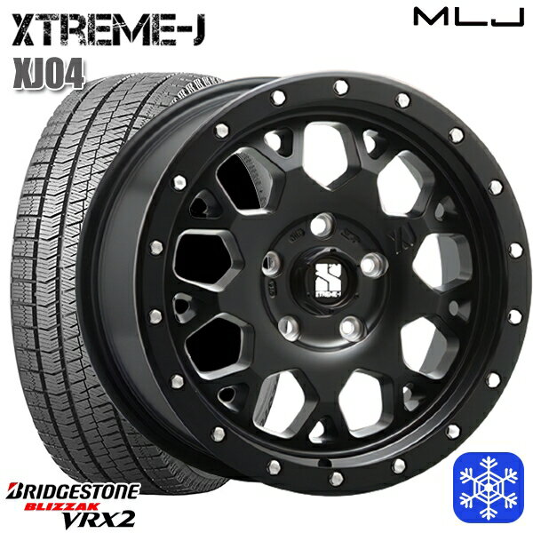 215/50R17 マツダ3 セレナ 2023〜2024年製 ブリヂストン ブリザック VRX2 MLJ エクストリームJ XJ04 サテンブラック 17インチ 7.0J 5H114.3 スタッドレスタイヤホイール4本セット