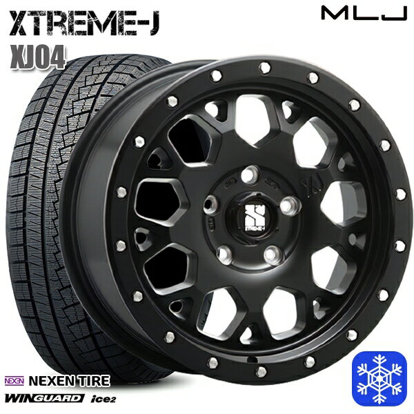 215/50R17 マツダ3 セレナ 2023年製 ネクセン WINGUARD ice2 MLJ エクストリームJ XJ04 サテンブラック 17インチ 7.0J 5H114.3 スタッドレスタイヤホイール4本セット