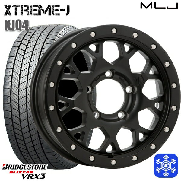 【取付対象】215/70R16 100Q ジムニー 2022〜2023年製 ブリヂストン ブリザック VRX3 MLJ エクストリームJ XJ04 サテンブラック 16インチ 5.5J 5穴 139.7 スタッドレスタイヤホイール4本セット 送料無料