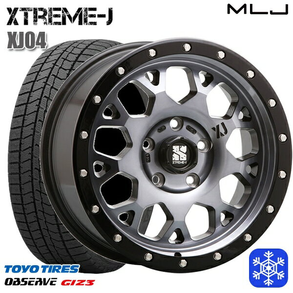 215/65R16 98Q アルファード ヴェルファイア 2024年製 トーヨー オブザーブ ギズ3 MLJ エクストリームJ XJ04 GB/スモーククリア 16インチ 7.0J 5H114.3 スタッドレスタイヤホイール4本セット