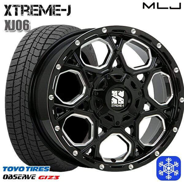 215/65R16 98Q アルファード ヴェルファイア 2024年製 トーヨー オブザーブ ギズ3 MLJ エクストリームJ XJ06 グロスブラックミルド 16インチ 7.0J 5H114.3 スタッドレスタイヤホイール4本セット