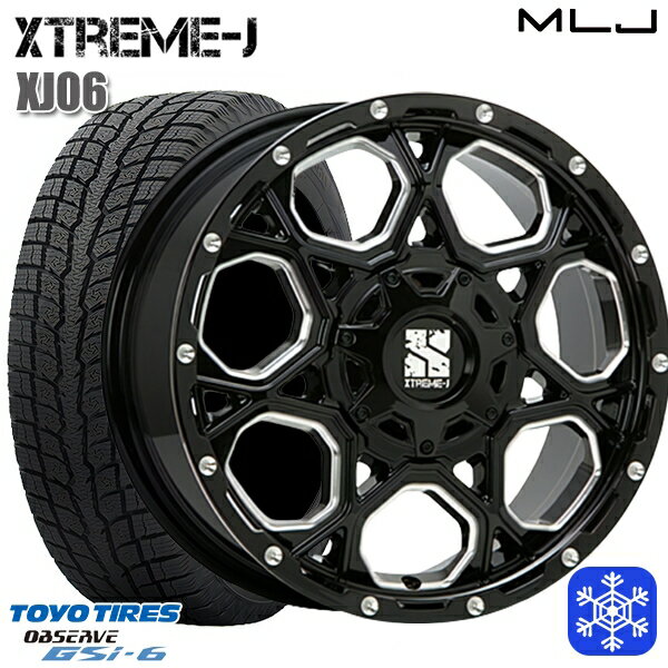 215/70R16 100Q デリカD5 2022〜2023年製 トーヨー オブザーブ GSi-6 MLJ エクストリームJ XJ06 グロスブラックミルド 16インチ 7.0J 5H114.3 新品 スタッドレス1台分4本セット