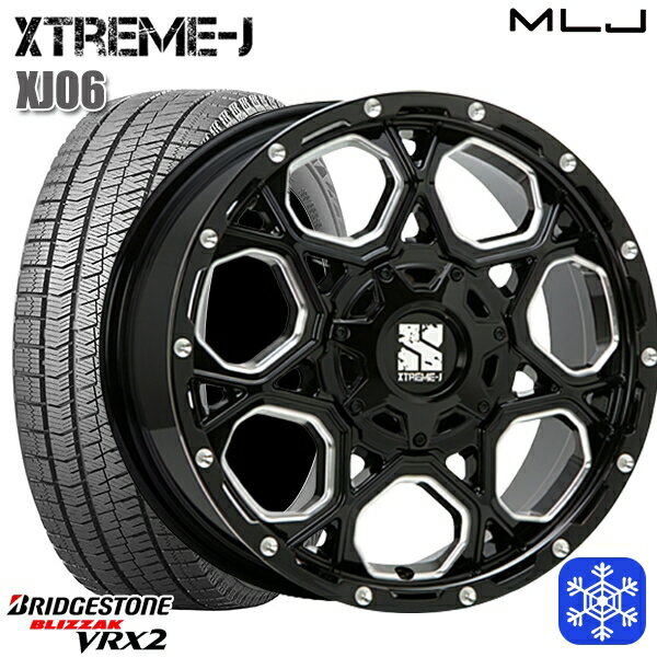 215/50R17 マツダ3 セレナ 2023〜2024年製 ブリヂストン ブリザック VRX2 MLJ エクストリームJ XJ06 グロスブラックミルド 17インチ 7.0J 5H114.3 スタッドレスタイヤホイール4本セット
