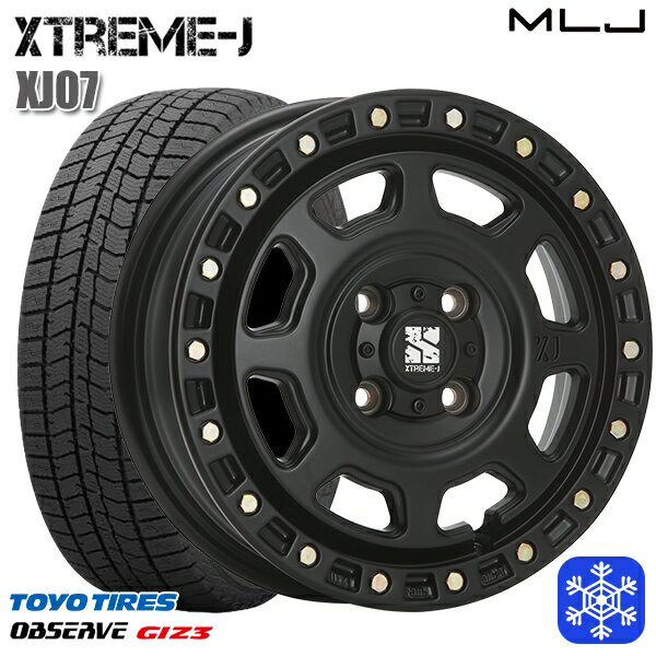 155/65R13 モコ ルークス 2024年製 トーヨー オブザーブ ギズ3 MLJ エクストリームJ XJ07 サテンブラック 13インチ 4.0J 4H100 スタッドレスタイヤホイール4本セット