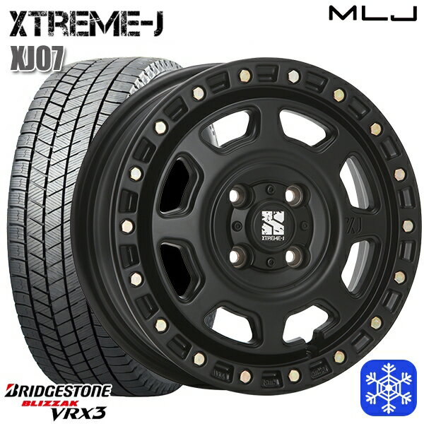 155/65R13 モコ ルークス 2023〜2024年製 ブリヂストン ブリザック VRX3 MLJ エクストリームJ XJ07 サテンブラック 13インチ 4.0J 4H100 スタッドレスタイヤホイール4本セット