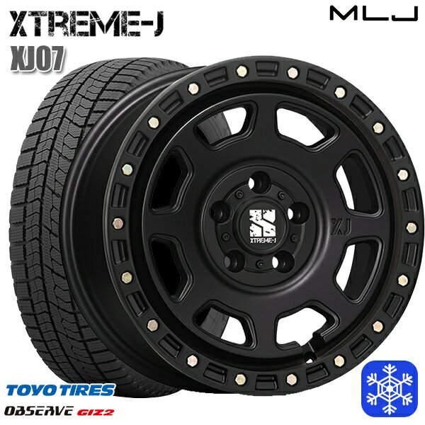 205/55R16 アクセラ リーフ 2023〜2024年製 トーヨー オブザーブ ギズ2 MLJ エクストリームJ XJ07 サテンブラック 16インチ 7.0J 5H114.3 スタッドレスタイヤホイール4本セット
