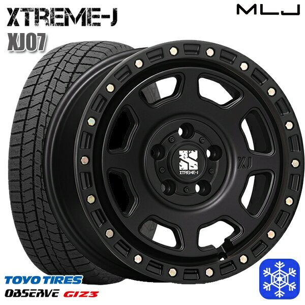 215/65R16 98Q アルファード ヴェルファイア 2024年製 トーヨー オブザーブ ギズ3 MLJ エクストリームJ XJ07 サテンブラック 16インチ 7.0J 5H114.3 スタッドレスタイヤホイール4本セット