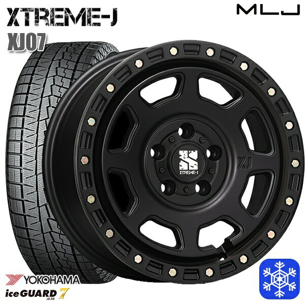 215/65R16 98Q アルファード ヴェルファイア 2023年製 ヨコハマ アイスガード IG70 MLJ エクストリームJ XJ07 サテンブラック 16インチ 7.0J 5H114.3 スタッドレスタイヤホイール4本セット