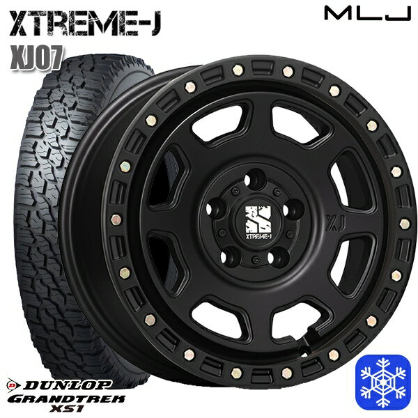 215/70R16 100Q デリカD5 2024〜2025年製 ダンロップ グラントレック XS1 ホワイトレター MLJ エクストリームJ XJ07 サテンブラック 16インチ 7.0J 5H114.3 新品 スタッドレス1台分4本セット
