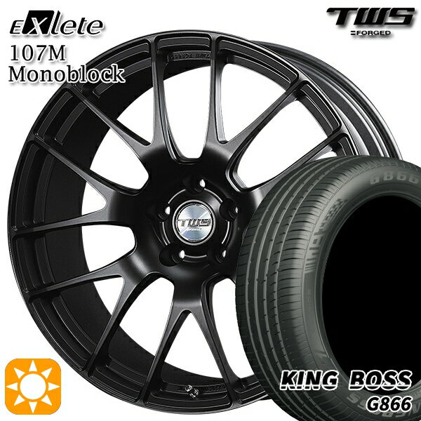 【取付対象】BMW F32/F33/F36 225/45R18 95W XL キングボス G866 TWS EXlete 107M モノブロック フラットブラック 18インチ 7.5J 5H120 サマータイヤホイールセット
