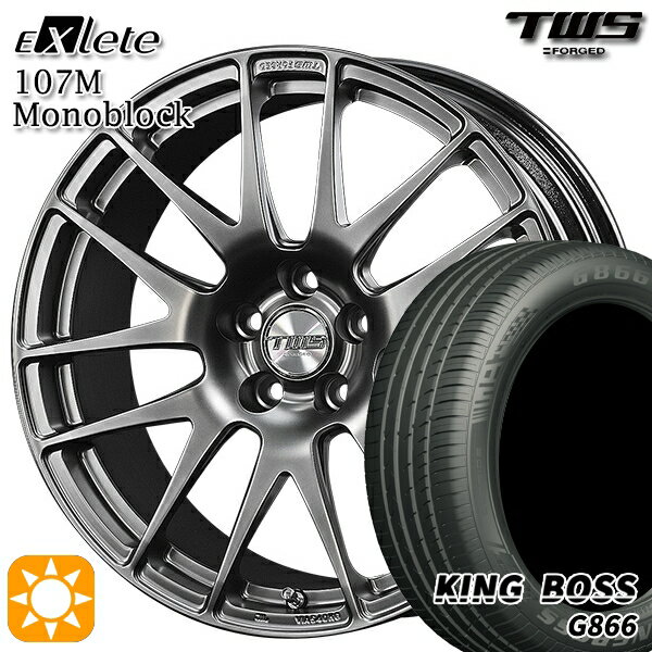 【取付対象】BMW F32/F33/F36 225/45R18 95W XL キングボス G866 TWS EXlete 107M モノブロック フラットハイパーガンメタ 18インチ 7.5J 5H120 サマータイヤホイールセット