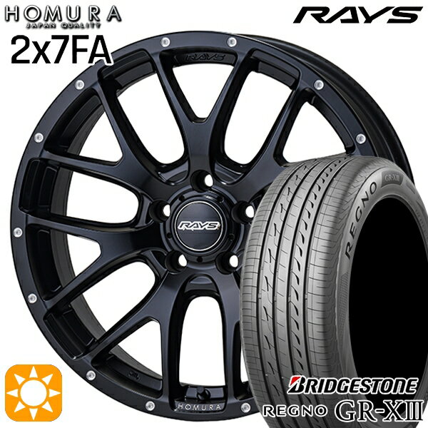 【取付対象】アウトランダー エクストレイル 225/55R18 102V XL ブリヂストン レグノ GR-X3 RAYS 2X7 FA BOL 18インチ 7.5J 5H114.3 サマータイヤホイールセット