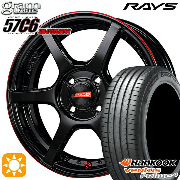 【取付対象】205/45R17 88V XL ハンコック veNtus PRime4 K135 RAYS レイズ グラムライツ 57C6 TIME ATTACK EDITION BLJ 17インチ 7.0J 4H100 サマータイヤホイールセット