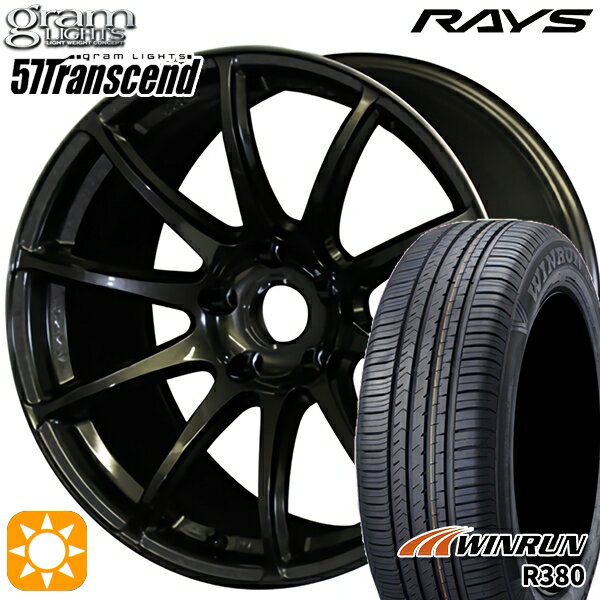 【取付対象】マツダ6 エクストレイル 225/60R18 104V XL ウィンラン R380 RAYS グラムライツ 57Transcend H8 18インチ 7.5J 5H114.3 サマータイヤホイールセット