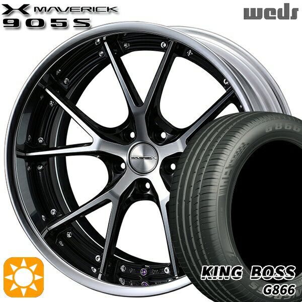 【取付対象】20アルファード 245/40R19 98W XL キングボス G866 Weds ウェッズ マーベリック 905S ブラックポリッシュ 19インチ 8.0J 5H114.3 サマータイヤホイールセット