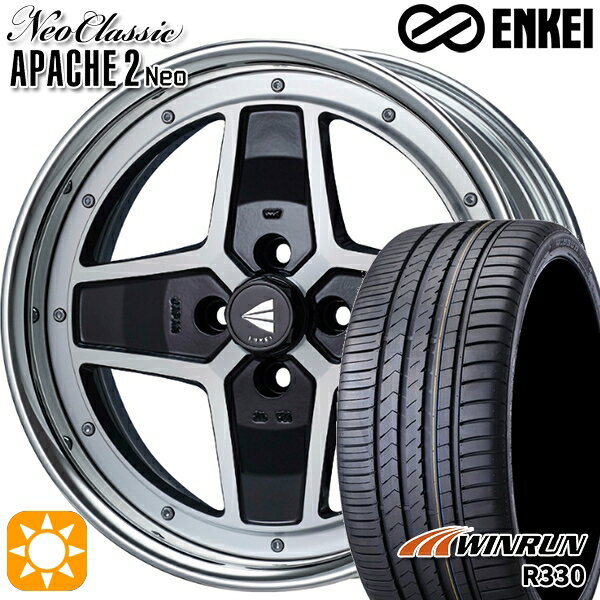 【取付対象】アクア ヤリス 205/40R17 84W XL ウィンラン R330 ENKEI ネオクラシック アパッチ2 ネオ [Hi Disk] マシニングブラック 17インチ 6.5J 4H100 サマータイヤホイールセット
