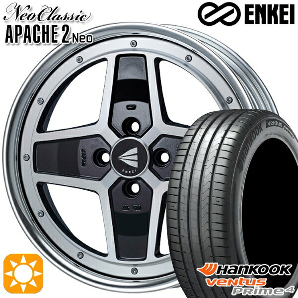 【取付対象】185/55R16 83H ハンコック veNtus PRime4 K135 ENKEI ネオクラシック アパッチ2 ネオ [Lo Disk] マシニングブラック 16インチ 6.0J 4H100 サマータイヤホイールセット