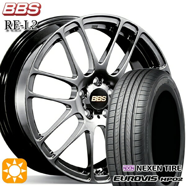 【取付対象】165/65R15 ネクセン ロードストーン ユーロビズ HP02 BBS RE-L2 ダイヤモンドブラック（DB） 15インチ 5.0J 4H100 サマータイヤホイールセット