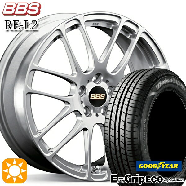 【取付対象】50プリウス インプレッサ 215/45R17 91W XL グッドイヤー エフィシェントグリップ エコ EG01 BBS RE-L2 ダイヤモンドシルバー（DS） 17インチ 7.0J 5H100 サマータイヤホイールセット