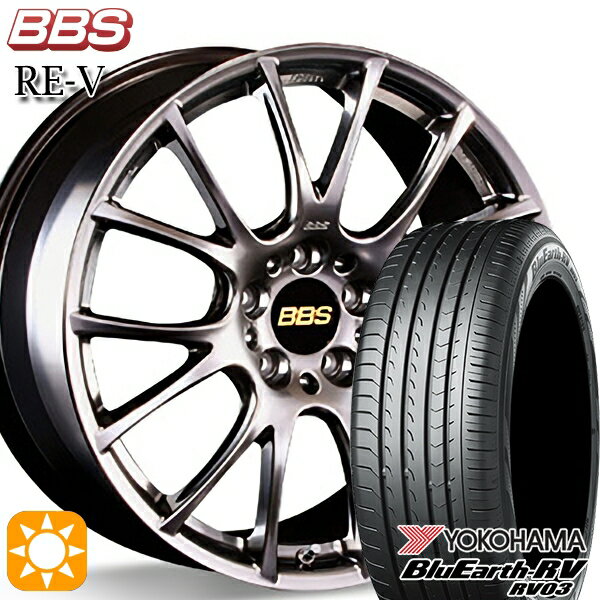 【取付対象】ヴェゼル レガシィ 225/60R18 100H ヨコハマ ブルーアース RV03 BBS RE-V ダイヤモンドブラック（DB） 18インチ 7.5J 5H114.3 サマータイヤホイールセット