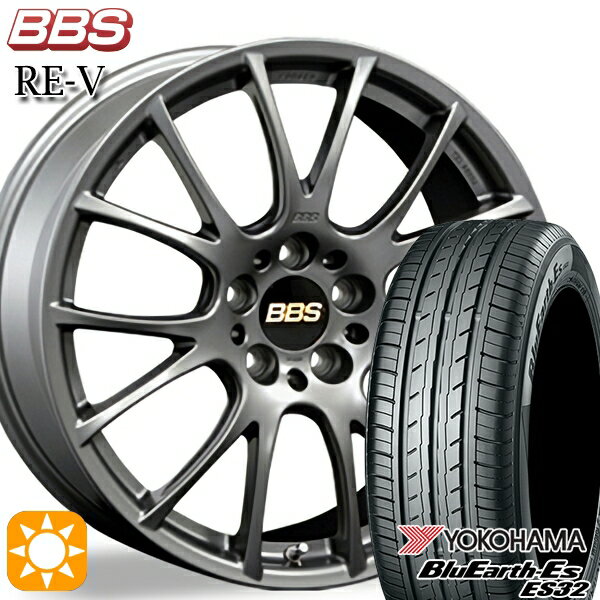 【取付対象】アウトランダー デリカD5 225/55R18 98V ヨコハマ ブルーアース ES32 BBS RE-V マットグレイ（MGR） 18インチ 8.0J 5H114.3 サマータイヤホイールセット
