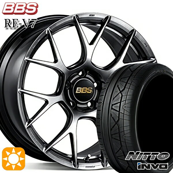 【取付対象】BMW F30/F31 F32/F33/F36 F) 225/40R19 93Y XL R) 255/35R19 96Y XL ニットー INVO BBS RE-V7 ダイヤモンドブラック（DB） 19インチ 8.5J 9.5J 5H120 サマータイヤホイールセット