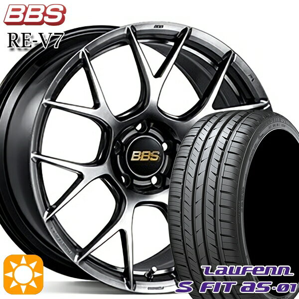 【取付対象】225/40R18 92W XL ラウフェン S FIT aS-01 LH02 BBS RE-V7 ダイヤモンドブラック（DB） 18インチ 7.5J 5H114.3 サマータイヤホイールセット