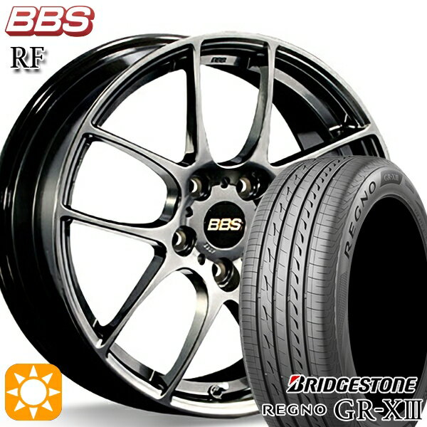 【取付対象】リーフ レヴォーグ 215/50R17 95V XL ブリヂストン レグノ GR-X3 BBS RF ダイヤモンドブラック（DB） 17インチ 7.0J 5H114.3 サマータイヤホイールセット