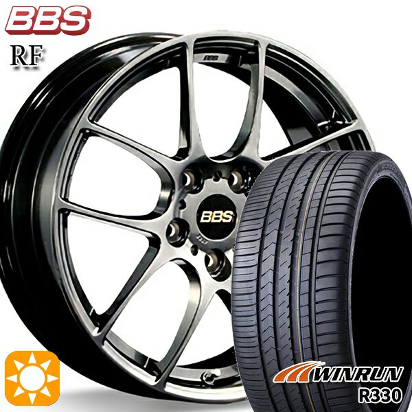【取付対象】アクセラ アテンザ 215/45R18 93W XL ウィンラン R330 BBS RF ダイヤモンドブラック（DB） 18インチ 7.5J 5H114.3 サマータイヤホイールセット