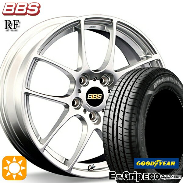 【取付対象】リーフ レヴォーグ 215/50R17 91V グッドイヤー エフィシェントグリップ エコ EG01 BBS RF ダイヤモンドシルバー（DS） 17インチ 7.0J 5H114.3 サマータイヤホイールセット