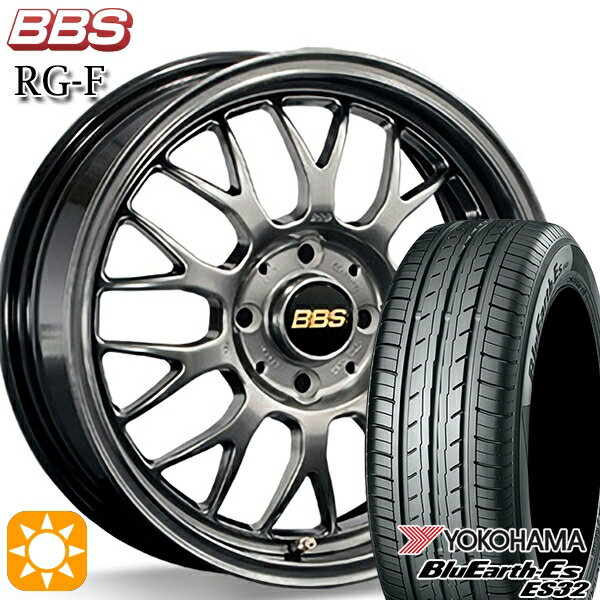 【取付対象】フィット アクア 185/60R15 84H ヨコハマ ブルーアース ES32 BBS RG-F ダイヤモンドブラック（DB） 15インチ 6.5J 4H100 サマータイヤホイールセット