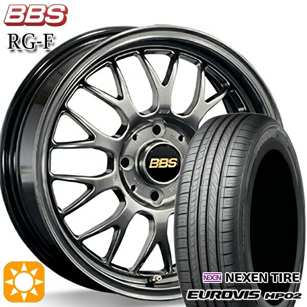 【取付対象】165/60R15 ネクセン ロードストーン ユーロビズ HP02 BBS RG-F ダイヤモンドブラック（DB） 15インチ 5.5J 4H100 サマータイヤホイールセット
