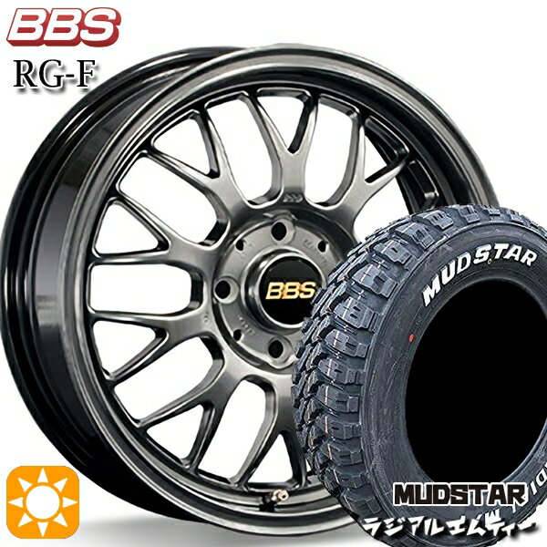【取付対象】ヴェゼル オデッセイ 215/60R16 99T XL マッドスター ラジアル M/T ホワイトレター BBS RG-F ダイヤモンドブラック（DB） 16インチ 7.0J 5H114.3 サマータイヤホイールセット