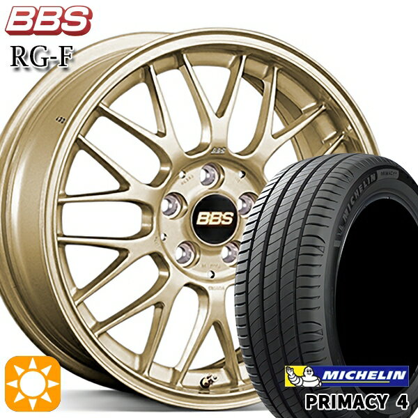 【取付対象】フィット アクア 185/60R15 88H XL ミシュラン プライマシー4 BBS RG-F ゴールド（GL） 15インチ 6.0J 4H100 サマータイヤホイールセット