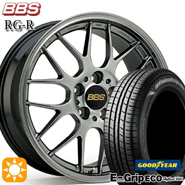 【取付対象】リーフ レヴォーグ 215/50R17 91V グッドイヤー エフィシェントグリップ エコ EG01 BBS RG-R ダイヤモンドブラック（DB） 17インチ 7.0J 5H114.3 サマータイヤホイールセット